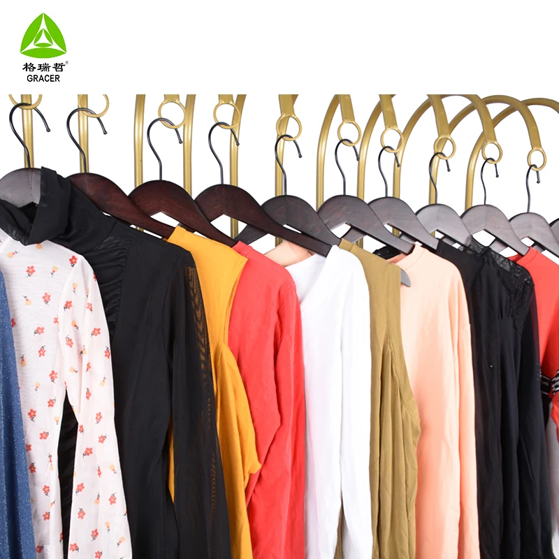 fashion wholesale used clothes factory bulk clothing used tops shirt for women
