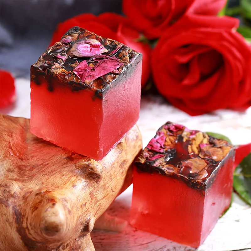 special wholesale price Whitening Handmade Soap Dried Flower Bath Soap Facial and Body Cleaning Soap
