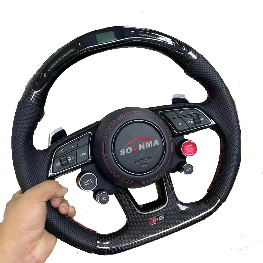 Carbon Fiber Steering Wheel Compatible With Audi Rs3 Rs4 Rs5 Rs6 Rs7 S3 S4 S5 S6 S7