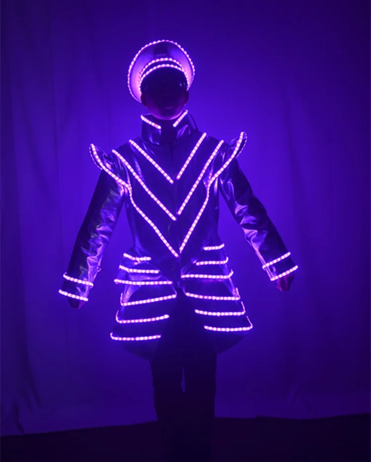 Stage Dance Performance Adult Carnival Party Wear Club Ballroom Robot Costume Halloween LED Stilt Walker Costume