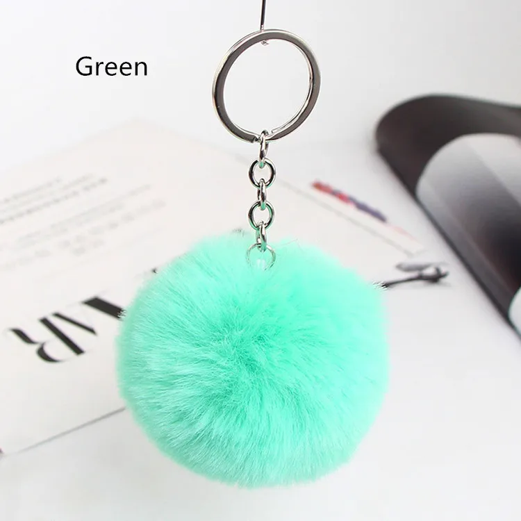 New Design Cute Keychain Fluffy Ball Key Pendant Creative Car Accessories Bag Ring Small
