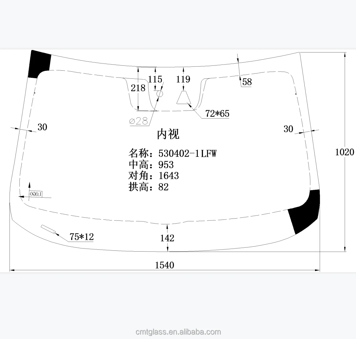 Hiace Van 2019 Front Windshield Window Glass 1702X954MM Wide body Rear Windshield 1746*570MM