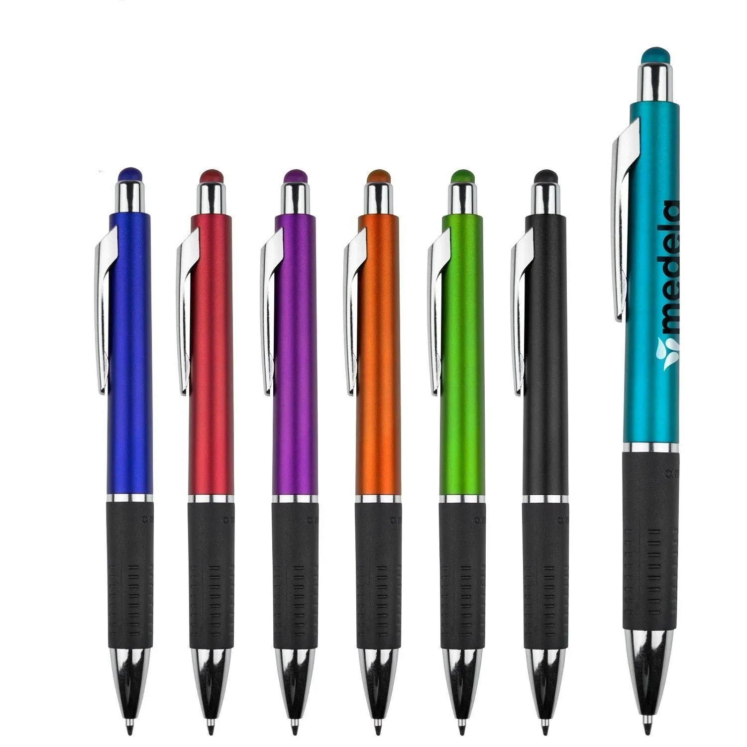 personalized plastic promotional Metallic Rubber Grip ballpoint pens for custom brand logo imprint-ball pen ink