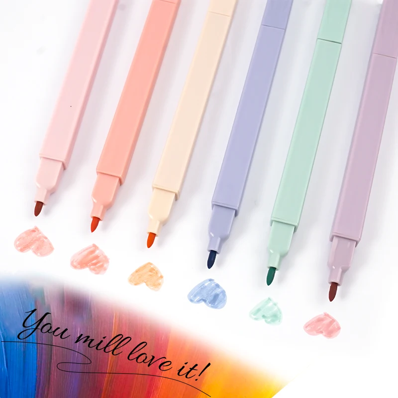 Multicolor Rectangular Highlighter Marker Pen Double Head Highlighter Pen Marker Set For School
