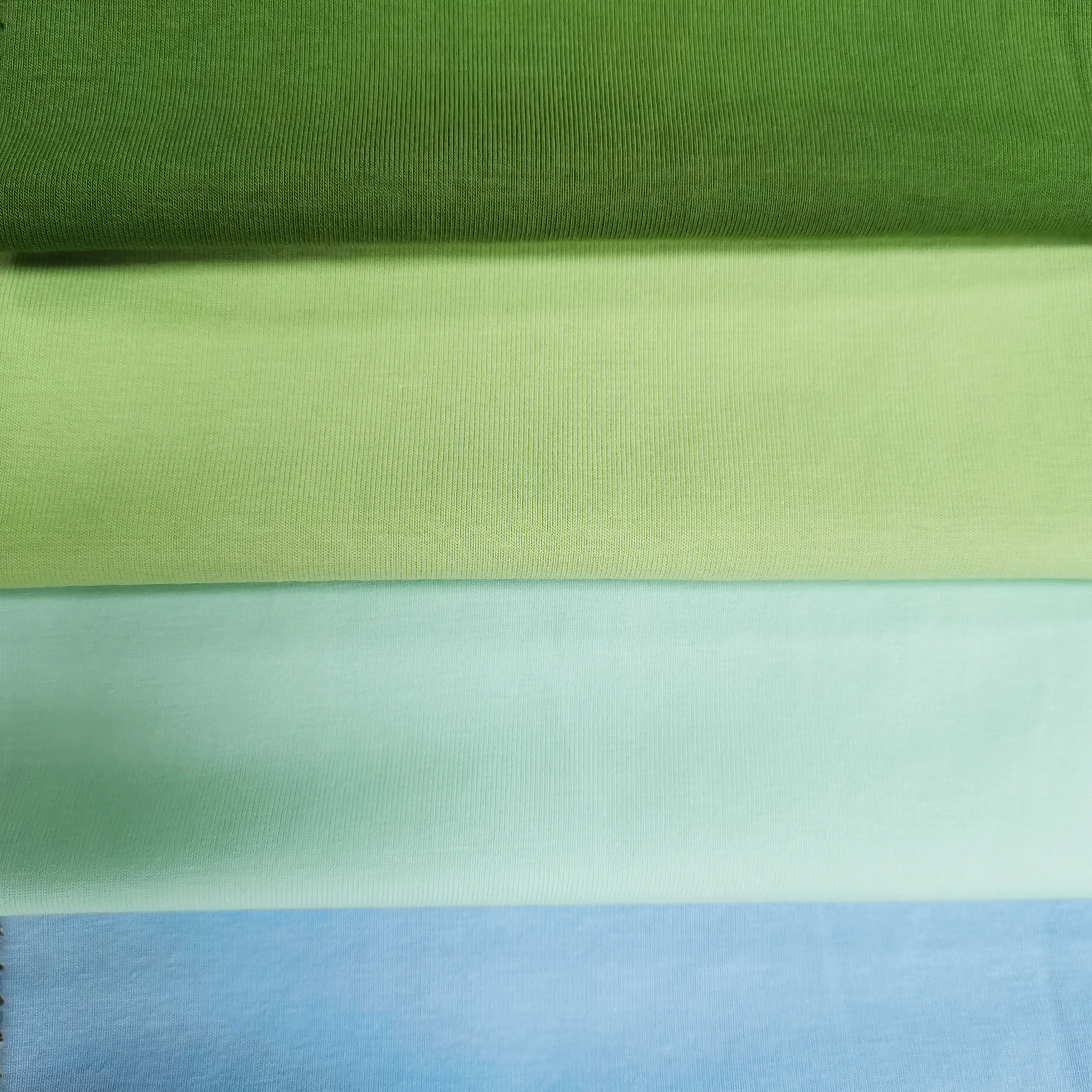 In stock 95% cotton 5% spandex 190 GSM knitted jersey tranquil blue for T-shirt