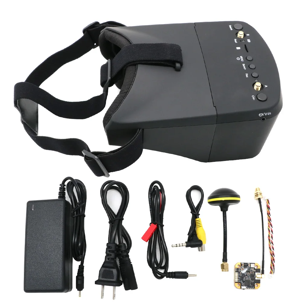 EV800D 5.8G 4.9G 40CH 5 Inch Switchable FPV Transmitter VTX Headset HD DVR Diversity FPV Glasses W/ 25-1300mW For RC FPV Drone