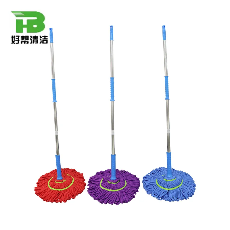 Xingtai home floor cleaning microfiber yarn twist mop with stainless steel handle