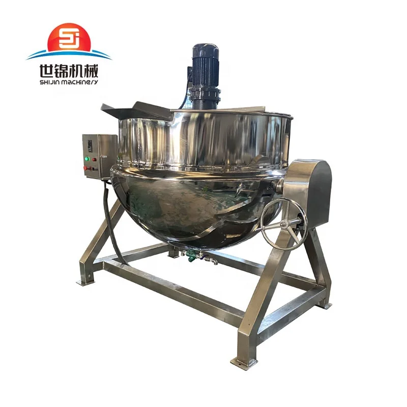 commercial industrial 1000 l tilting caramel food steam machine cooking machinery with stirrer