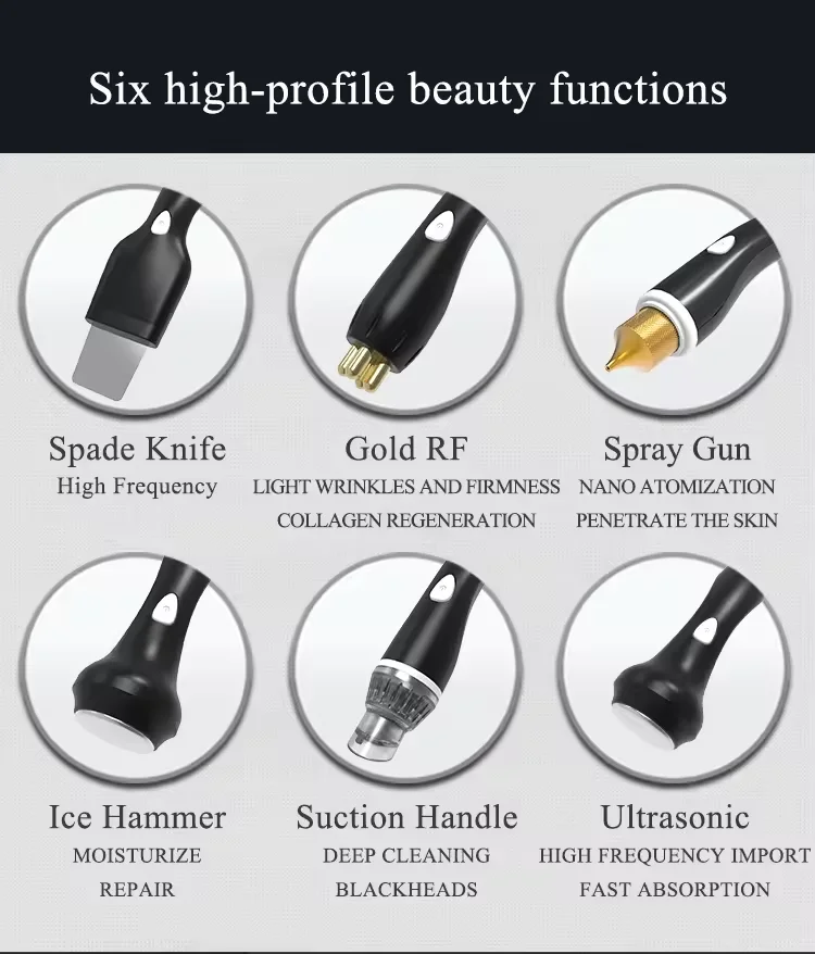 Hot sale 7 In 1 intelligent lce Blue Rf Hydra Oxygen Jet Water Peeling Facial machine With Skin Analyzer