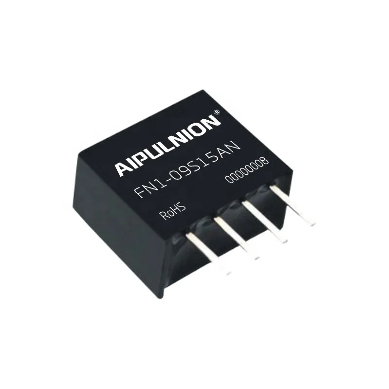 SIP4 1W dc DC boost converter, 9VDC input (8.1-9VDC) output 15VDC power supply 67mA with short circuit protection