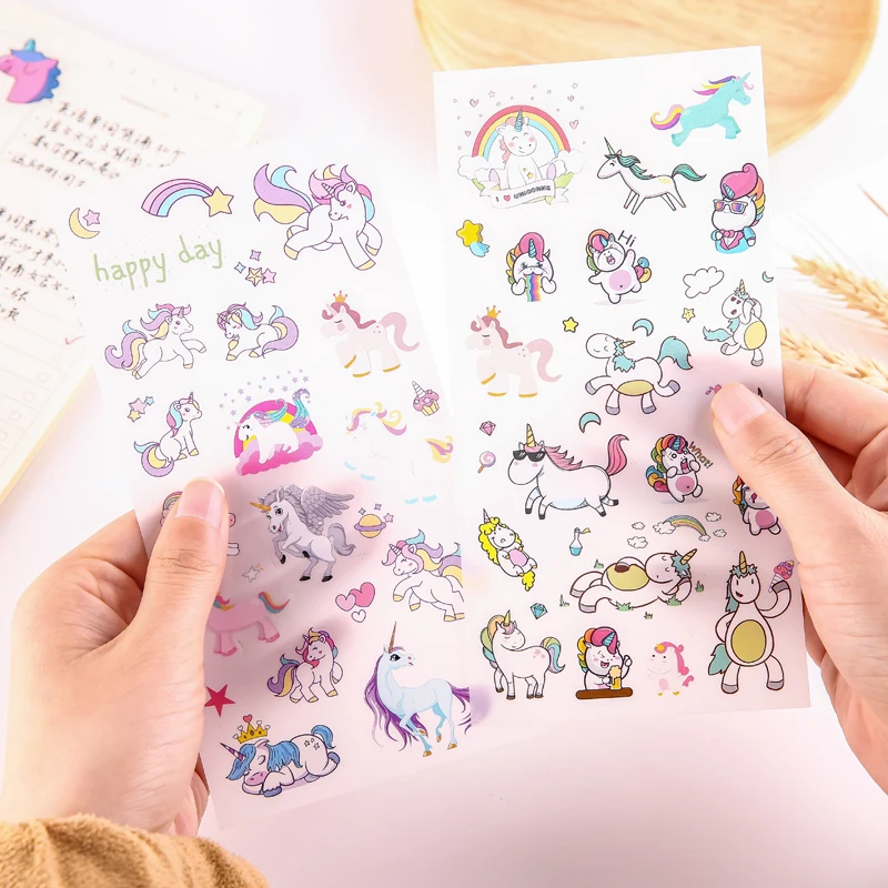 Customized Cartoon unicorn PVC Vinyl sticker for DIY and decorative in Scrapbooking