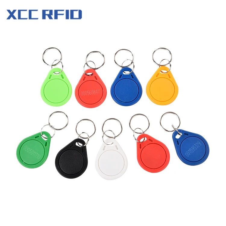 Blue Hotel T5577 Keyfob RFID Rewritable Key Fob Card Token Ring Proximity Clone ABS Keychain