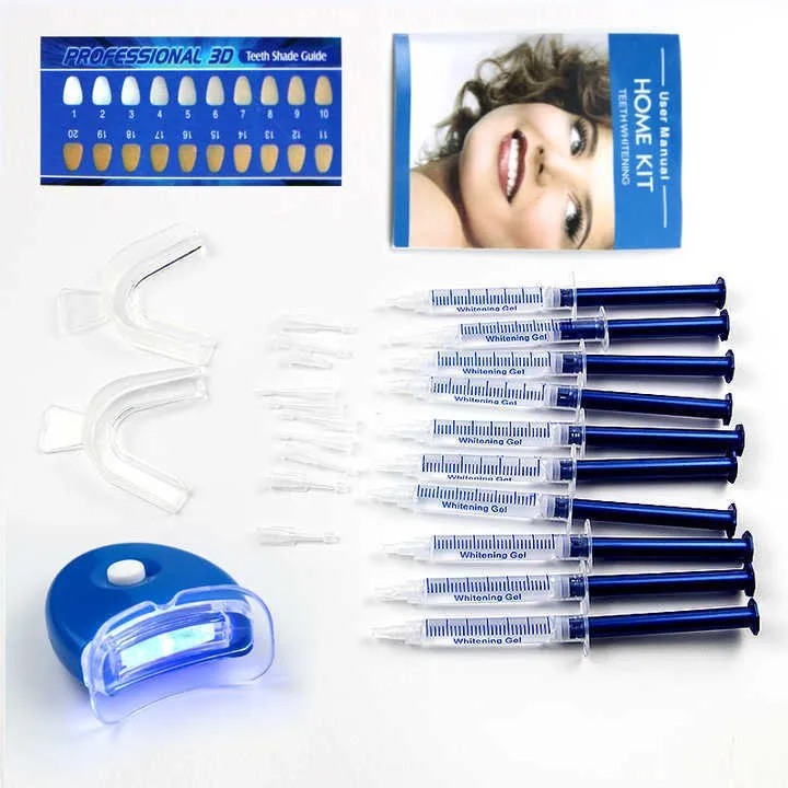 Professional Teeth Whitening Kit Bleaching System Bright White Smile Teeth Whitening Gel Kit With LED Light