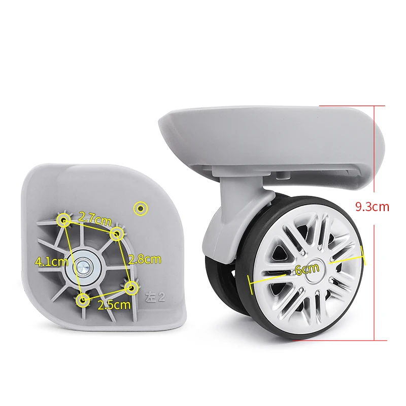 bagages a roue60mm 55mm dual 360 spinner suitcase wheel replacement repair luggage wheel for swiss polo