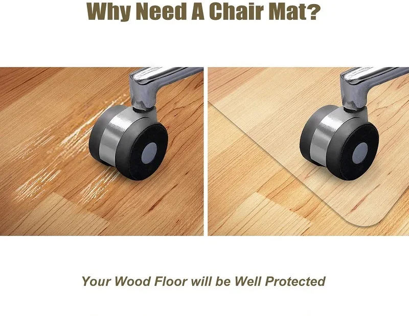 Fuxing Office Rectangular Clear PVC Clear Office Pvc Desk Chair Mat