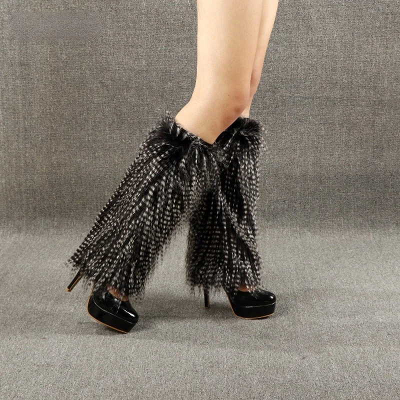 Stylish Fashion High Quality Solid Color Winter Leg Warmer Fur Faux Women Leg Warmers
