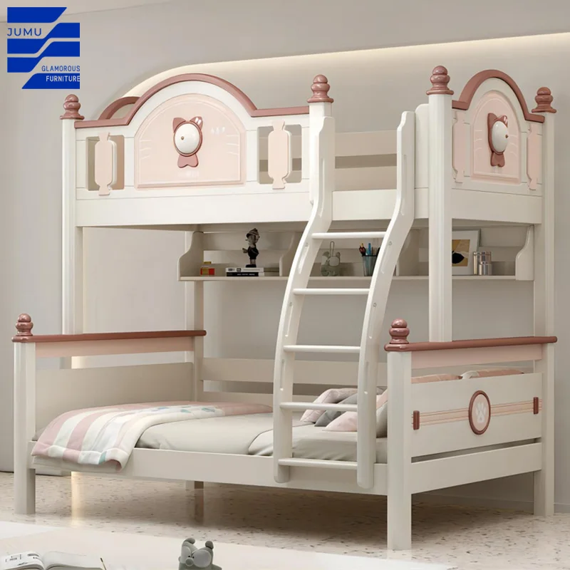 Glamorous Furniture High Quality bunk bed for kids Apartment Double Bed Modern Style wood Adult Student Dormitory