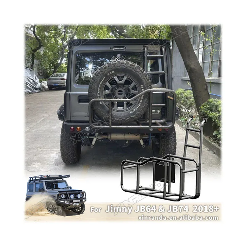 Jimny Sierra JB74 Rear Tail Back Ladder Storage Rack Spare Wheel Rack 3 in 1 Steel Cargo Ladder For Suzuki Jimny JB64 2024 2023