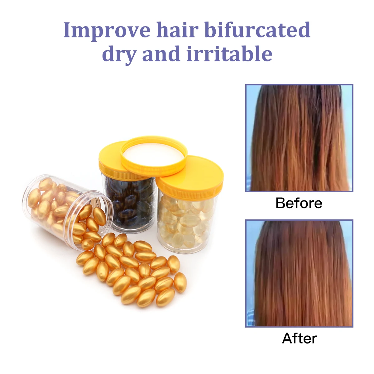 Hair vitamins Ess ential Oil Capsules Makes Hair Strong Smoothing And Ref reshing oil capsule Care Hair Serum Capsules