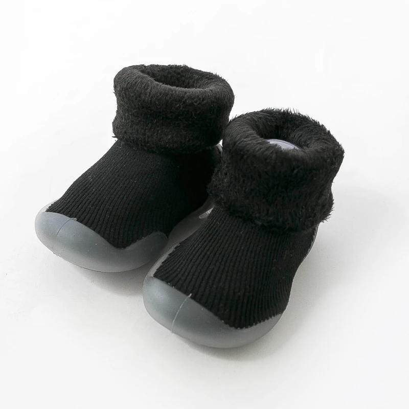 Non-slip soft baby rubber sole shoes terry cotton snow socks