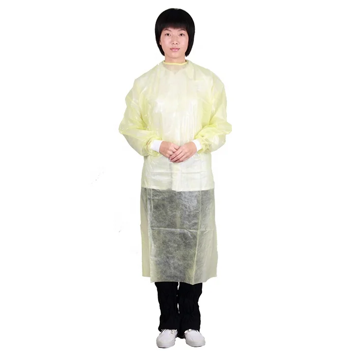 CE, ISO approved PPE cat 3 , EN14126, AAMI LEVEL 2, PE Coated isolation gown