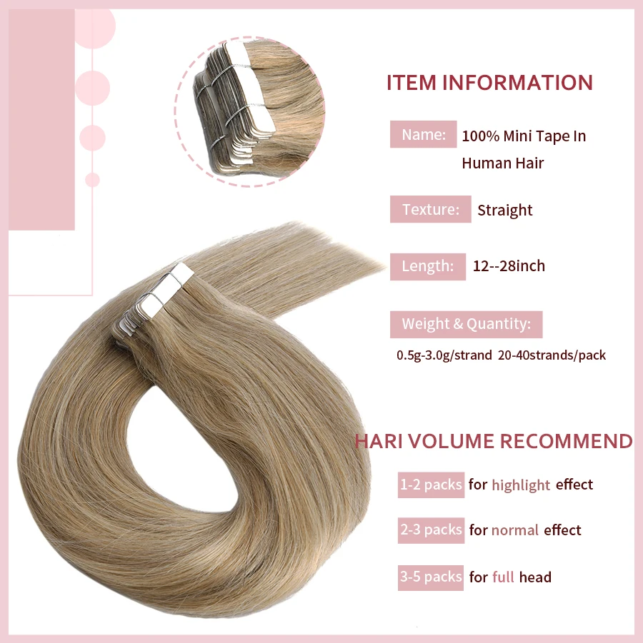 Neitsi Tape in Human Hair Weft Extension Straight  Blonde Invisible Seamless Skin Weft Adhesive Glue On For Salon Hair