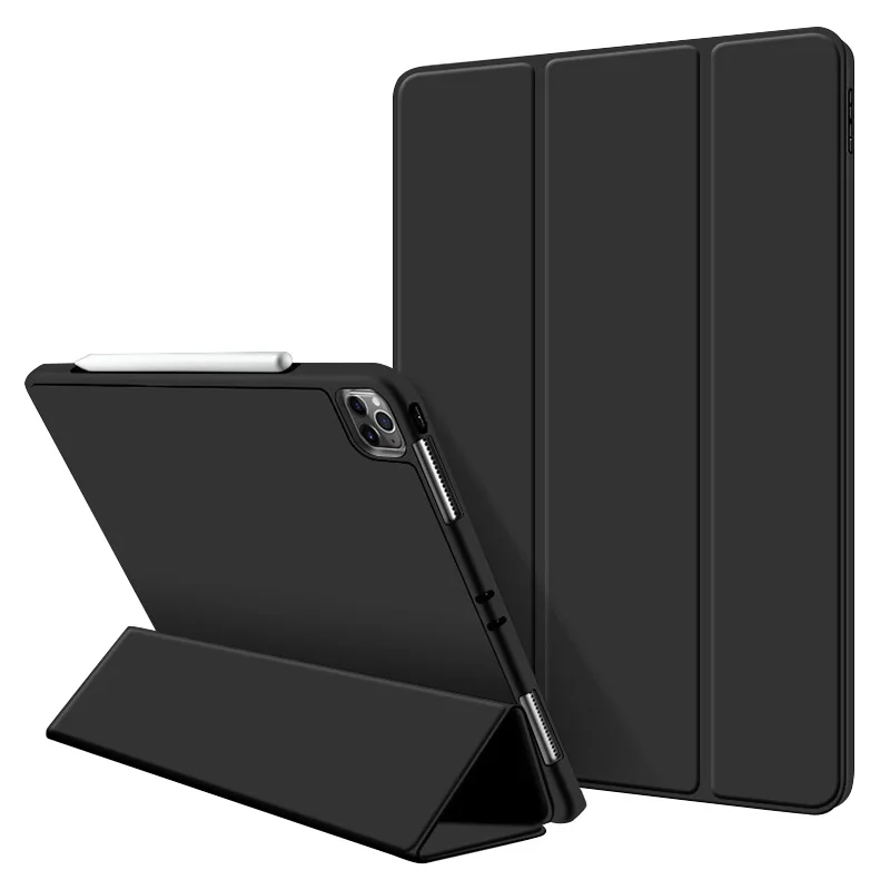 
2020 New Design Soft TPU Smart Trifold Flip Case Cover for Apple iPad 7th 10.2 Shockproof Smart Leather Cover Case 
