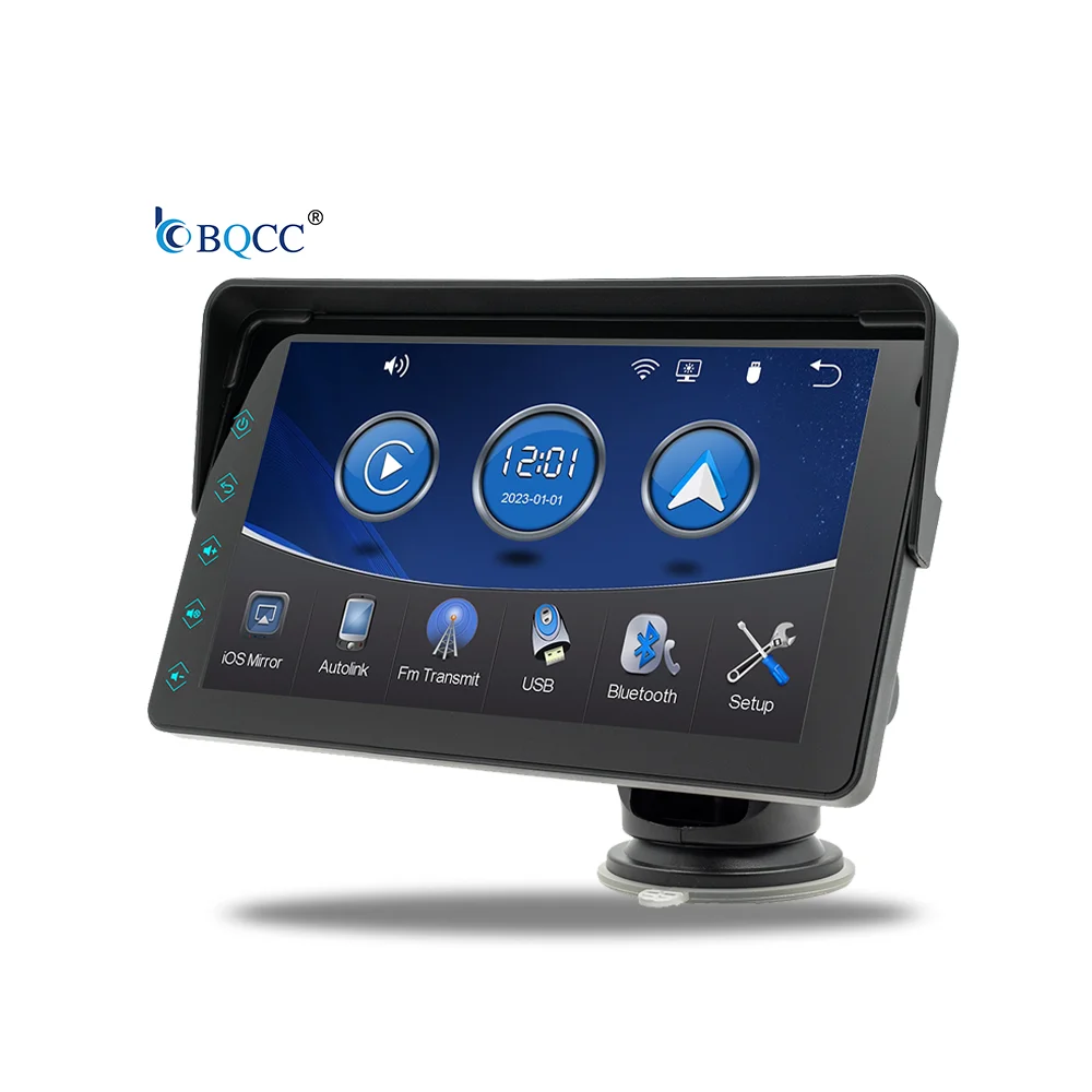 BQCC 7' IPS Portable MP5 Car Player Wireless CarPlay Android AUTO Mirrorlink Type-C Interface Colorful Button Light Car Radio