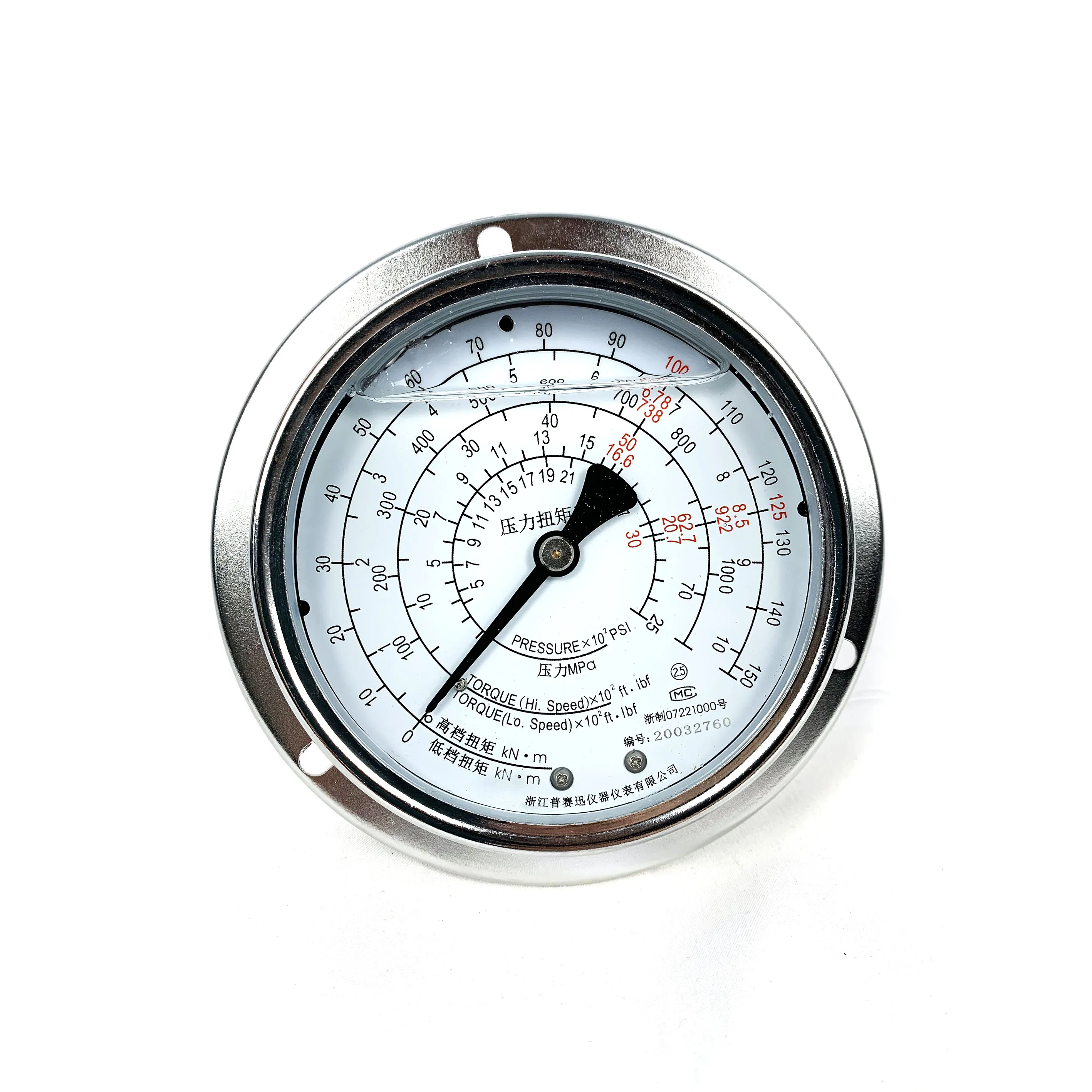 High precision oil filled small torque gauge stainless steel