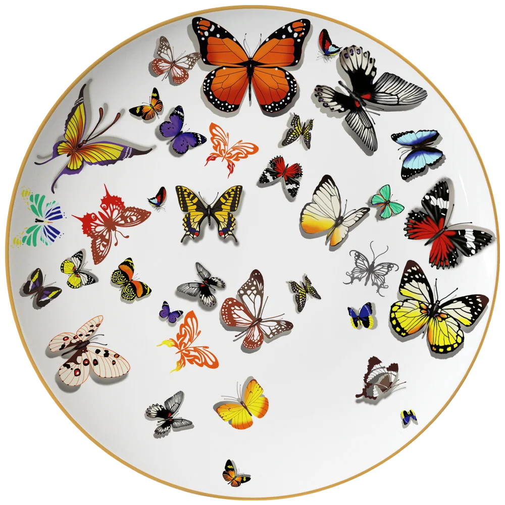 Высококачественные столовые наборы с бабочками роскошные китайские тарелки