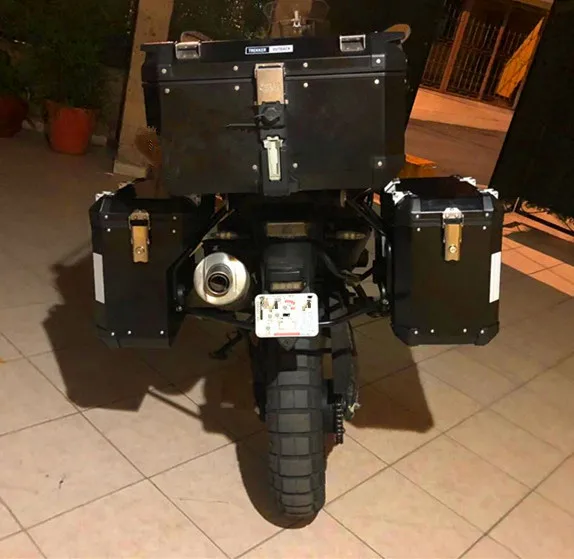 Durable aluminum motorcycle left and right side box tail pannier for bmw g310gs