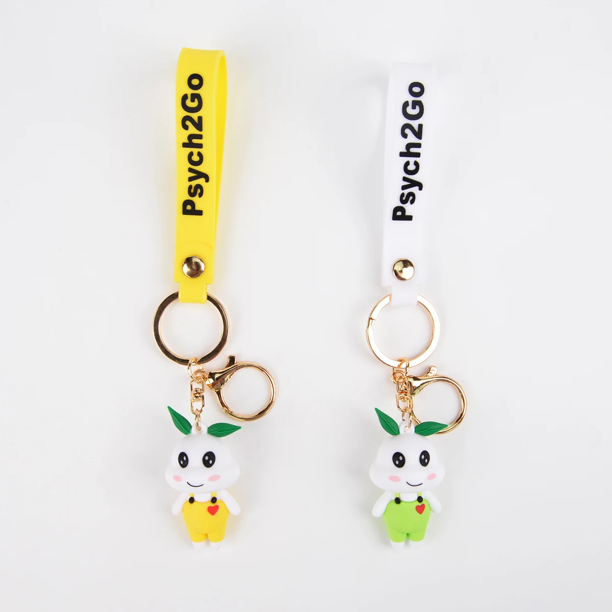 Custom Psych2go KeyChains Cute Cartoon 3D PVC Designer Kids Women Silicon Mini Backpack Key Ring Accessories Rubber Key Chains