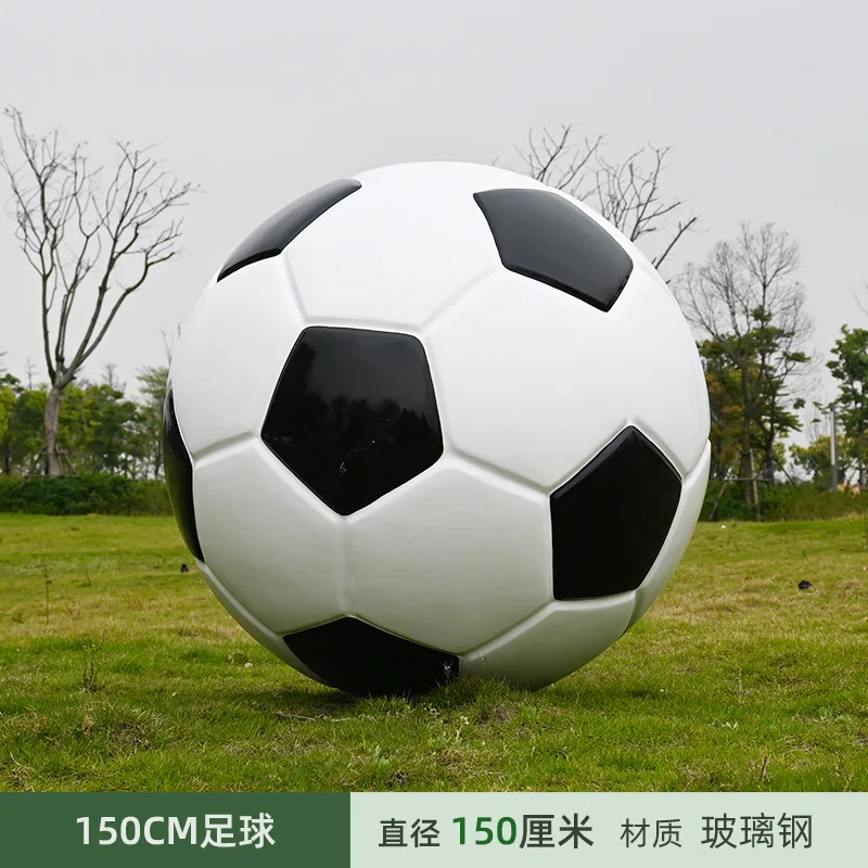 Fiberglass Iconic Sculpture Sport Soccer Ball Ornament Custom-made Large Size Realistic Football Soccer Sculptures