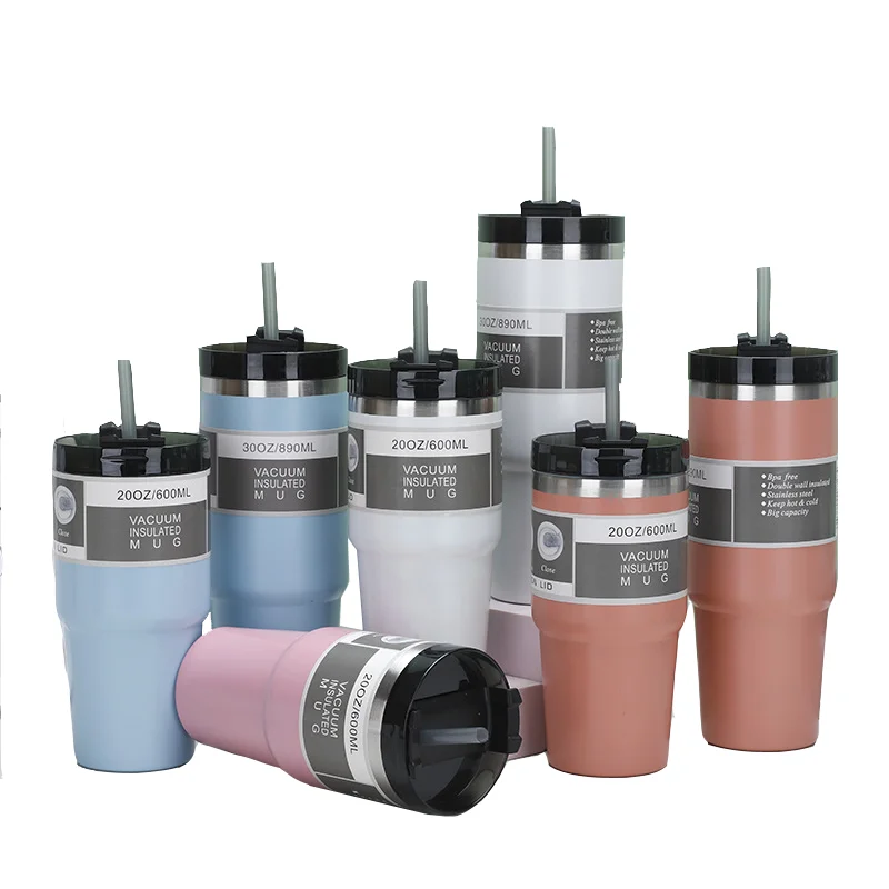 Hot Selling Stainless Steel Tumbler Double Wall Vacuum Insulated Mug Travel Tumbler 20oz 30oz Car Cup With Straw