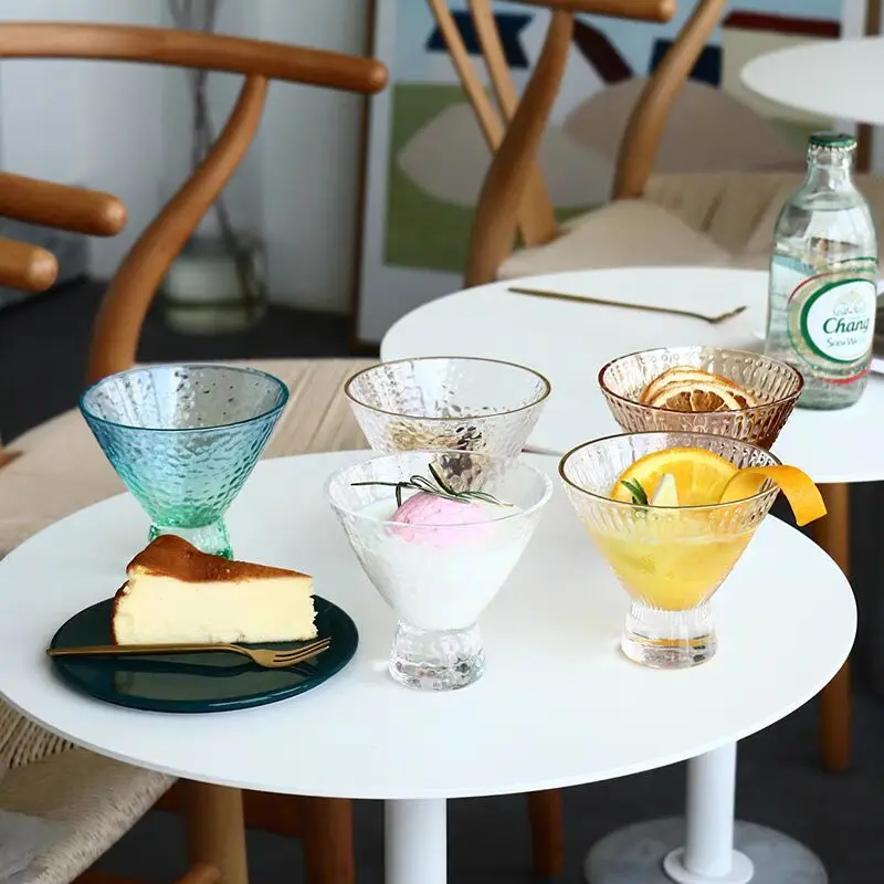 Hammer Head Pattern Cone Ice Cream Cups Creative Glass Summer Cool Drink Glasses Small Cup 220ml