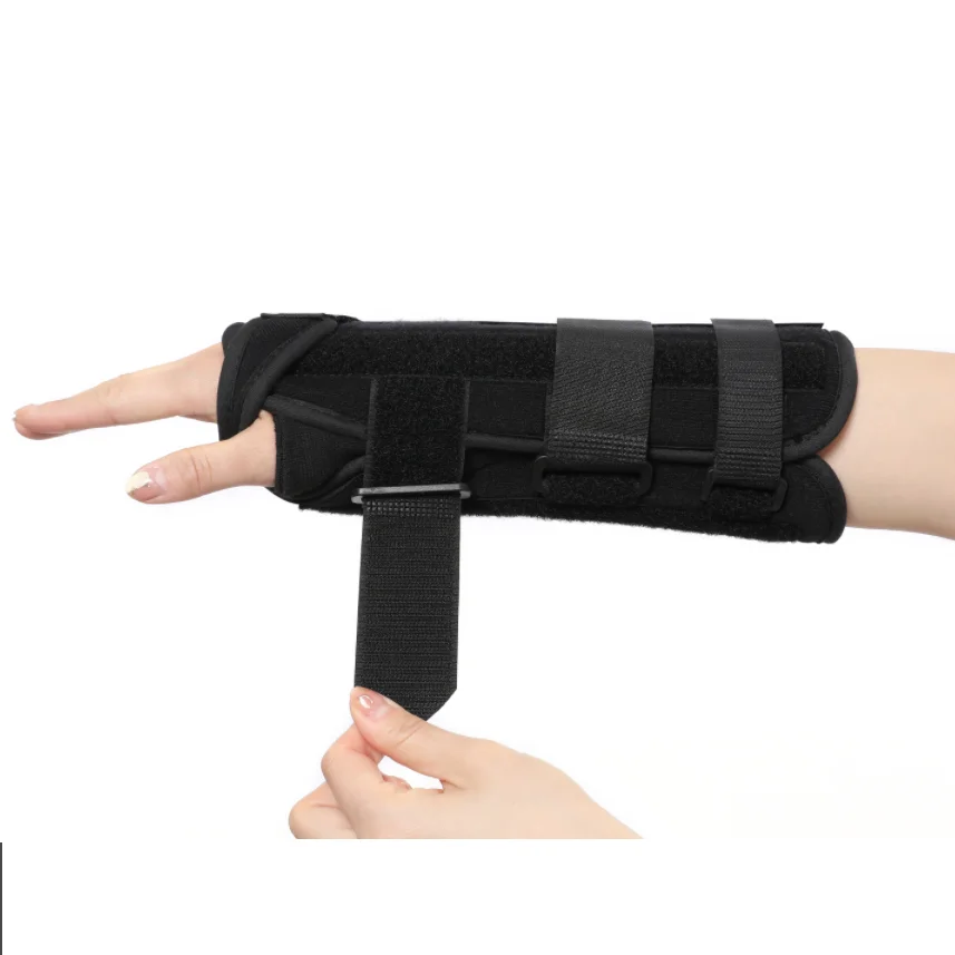 Wrist Brace Support Removable Metal Wrist Splint, Three Adjustable Compression Straps for Tendinitis, Sports Injuries