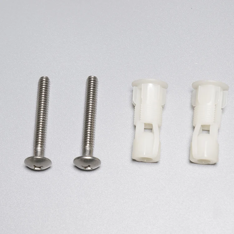 Top Fix Toilet Cover Seat Screws Well Nut Pan Fixing WC Blind Hole Fitting Kit for Universal Toilet Seat Hinges
