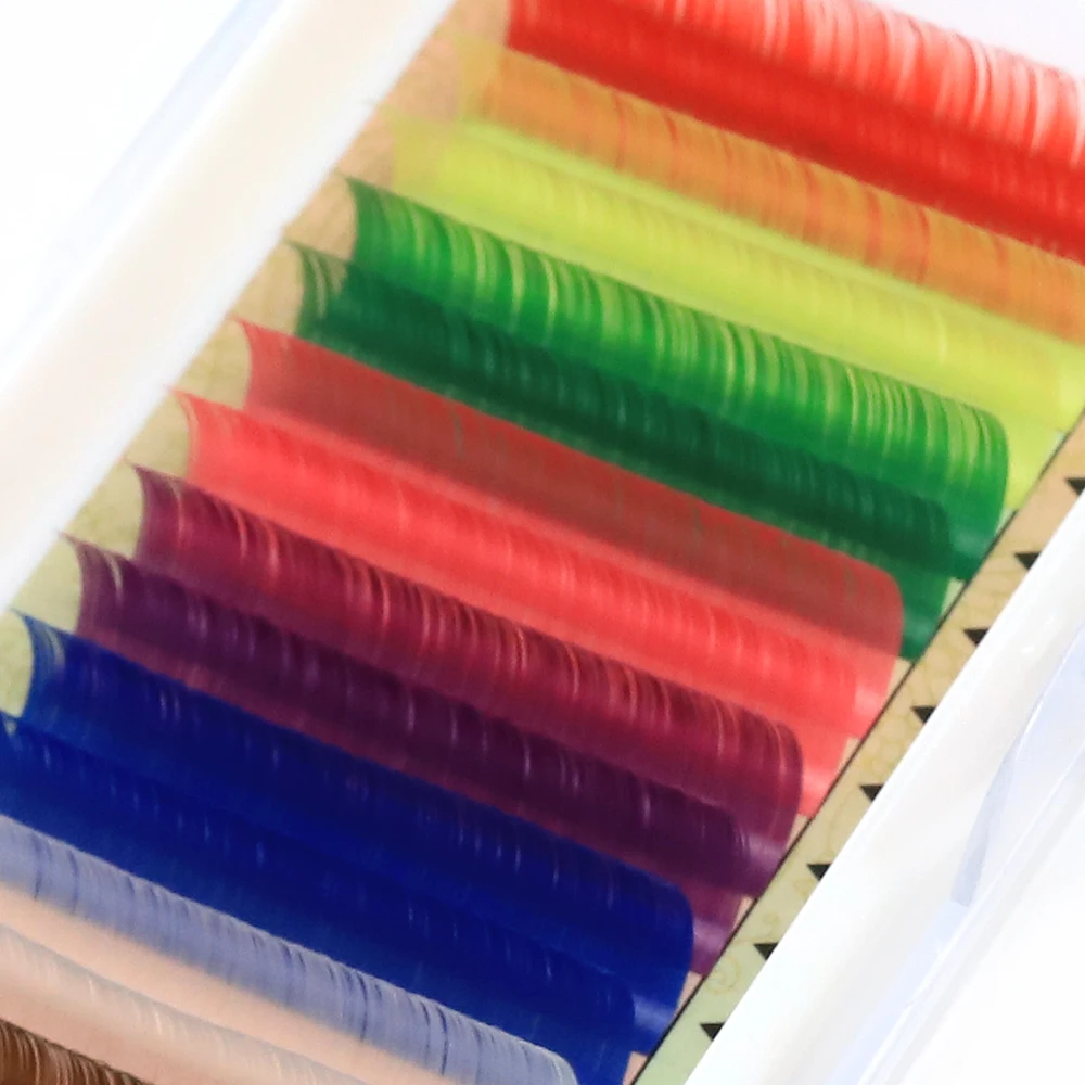 
lashes vendor for Korean silk colorful eyelash extensions Wholesale Prime Silk Lash Individual Eyelash Extensions 