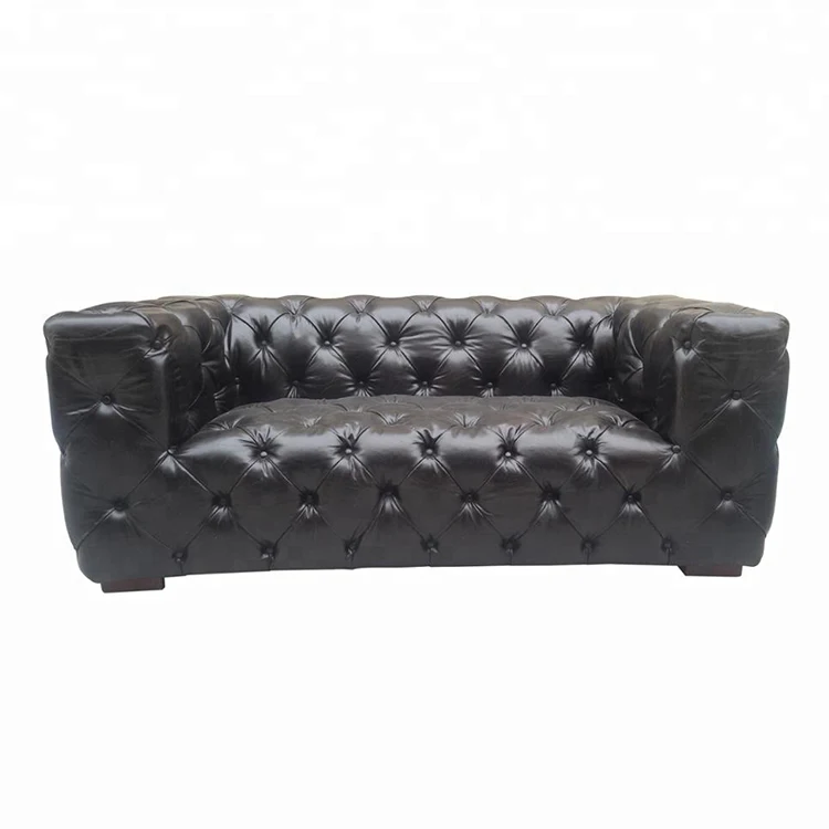  Кожаный диван из авиационного алюминия с задней пуговицей