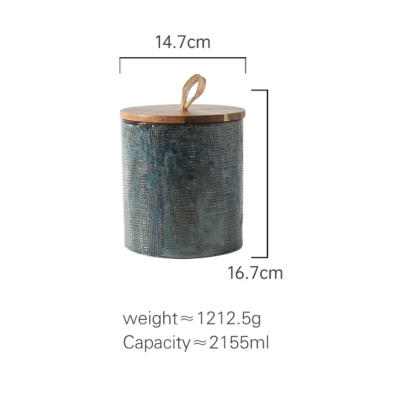 Custom Kitchen Organizer Jars Food Canisters Vintage Embossed Reactive Glazed Ceramic Sugar Tea Coffee Storage Jar