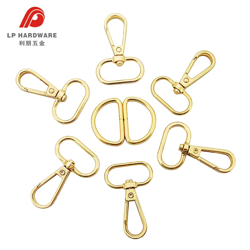 Handbag Hardware Fitting Set 1 Inch 25MM Metal Swivel Hook D Ring Lobster Clasp for Slingbag