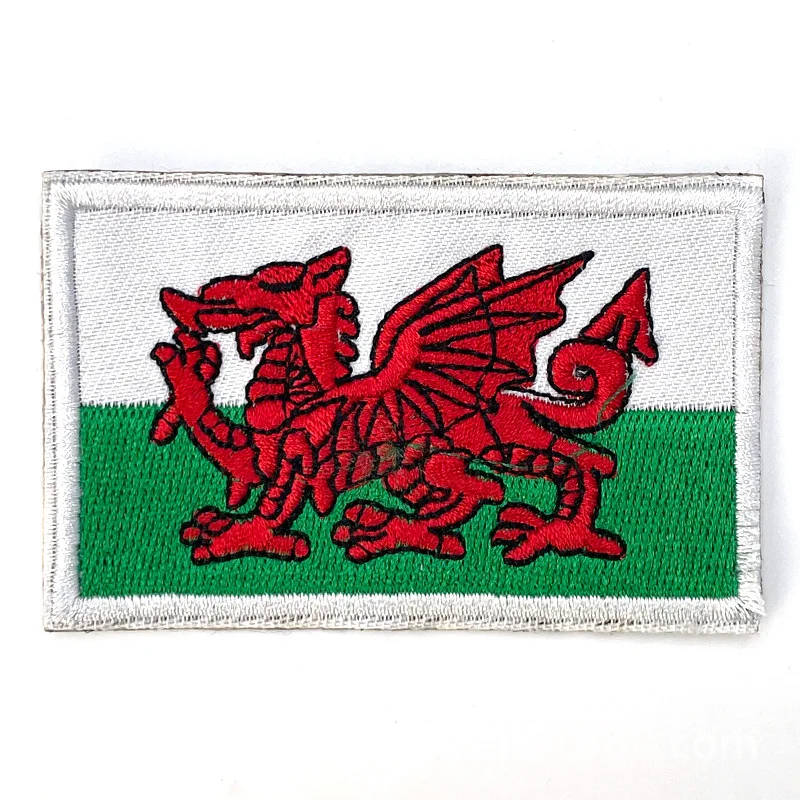 Flags of the world touch fastener fabric logo patch 3d embroidery flag patches sew on