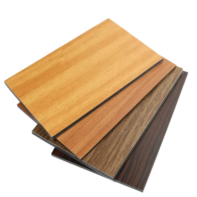 Sandwich Panel Cladding Exterior Wall Alucobond Waterproof 4mm PVDF Wood Colour Aluminum Composite Panels
