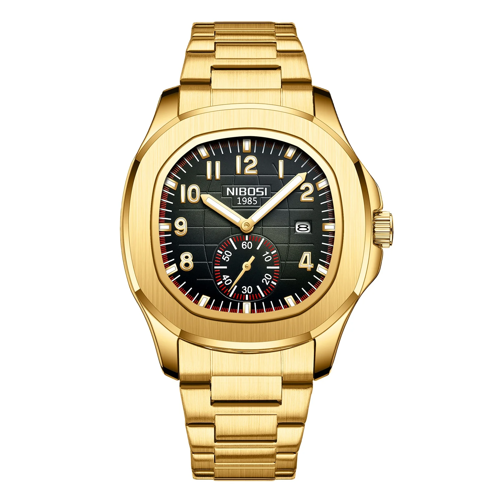 GZ 2653 Hot Stainless Steel Timing Silicone Strap Butterfly Double Button Quartz Movement Watch Luxury Brand Men Business Wrist