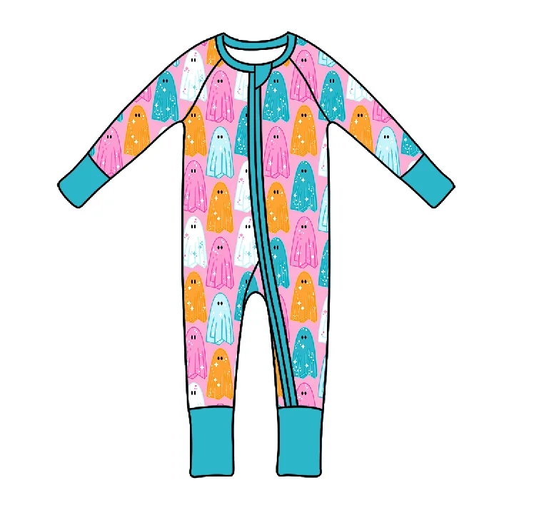 95% Bamboo 5%Spandex Halloween Pumpkin  Newborn Toddler Long Sleeve Baby Romper Zippy Pajamas