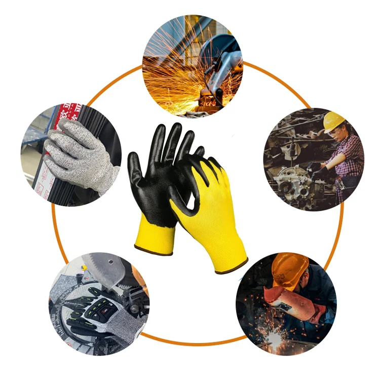 SunnyHope Custom Work Gloves Soft Anti-Slip Polyester Machine Durable for Work Use