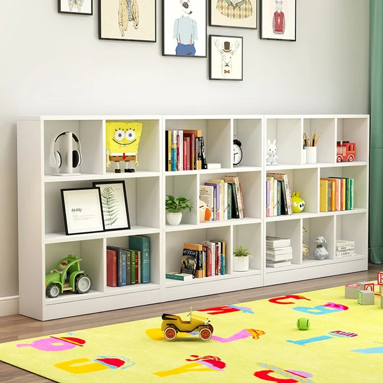 Nordic style child book rack bookshelf corner solid wood kids bookcase