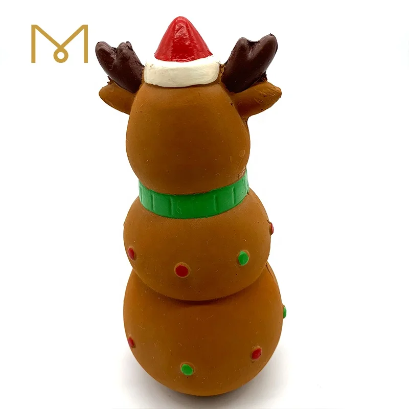 Durable Christmas gifts Handmade Latex Rubber  Elk Dog Pet Cat Toy Christmas
