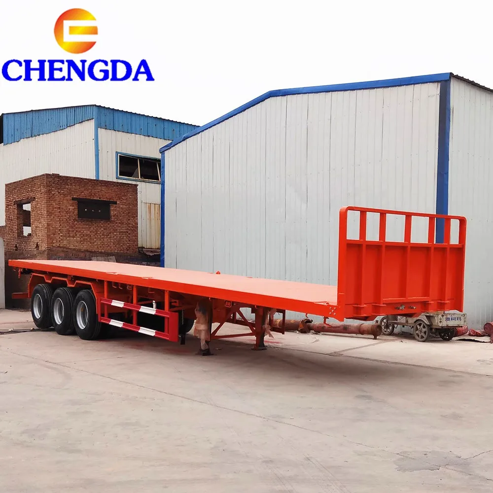 Chengda 40 футов контейнер плоская кровать бортовой ящик погрузчик Прицеп Цена