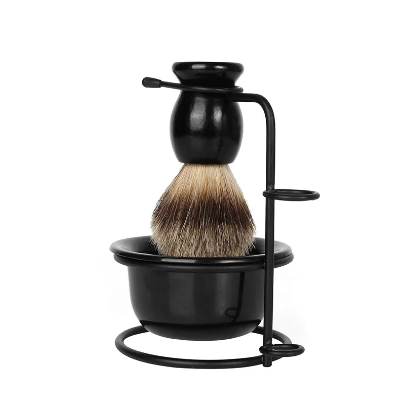 Custom Logo Wholesale Barber Shaving Brush Bowl Handle Brush Soap Bowl Shaving Stand Beard Care Shaving Kit For Men